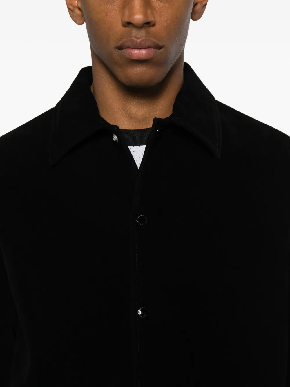 Wtaps Faux-suede Jacket In Black