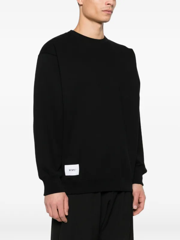 WTAPS logo-patch crew-neck Sweatshirt | Black | FARFETCH HK