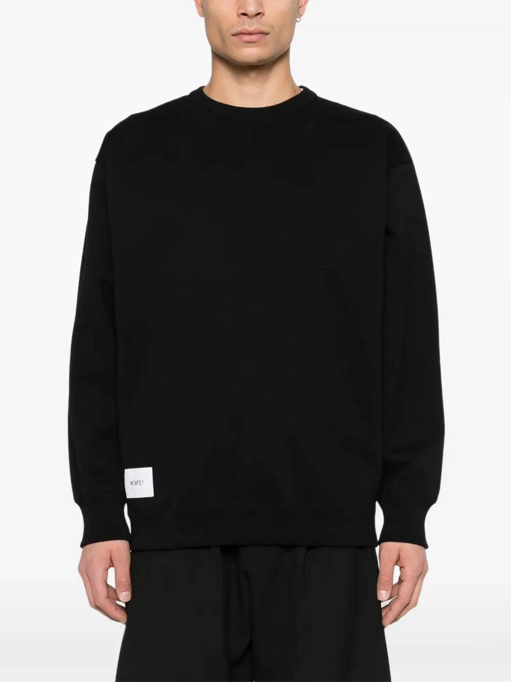  Wtaps Logo-patch Crew-neck Sweatshirt - Black 