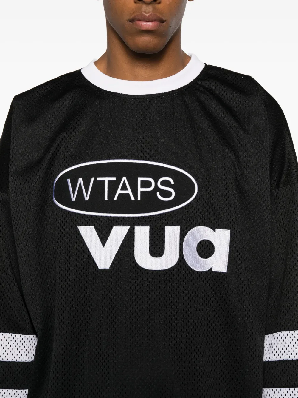 Wtaps Netminder Logo T-shirt In Black