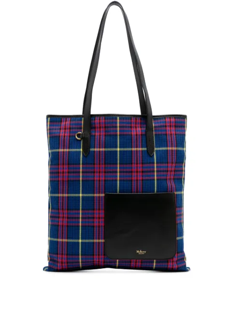 Mulberry Pre-Owned 2015-2025 Plaid Canvas tote bag