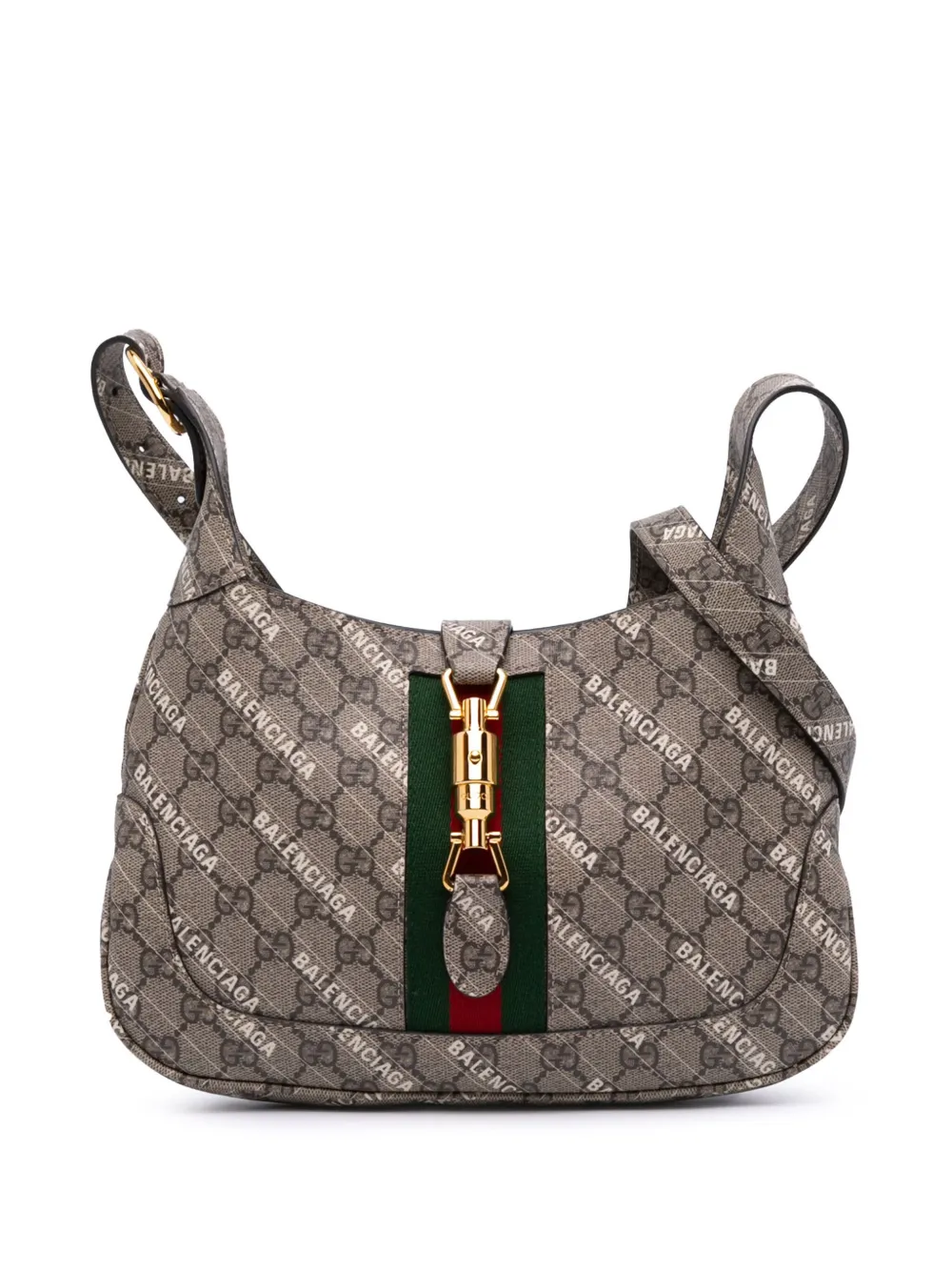 Gucci Pre-Owned 2016-2024 Balenciaga The Hacker Project Small GG Supreme Web Jackie 1961 crossbody bag | Brown | Image 1