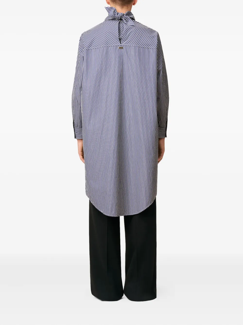 AMI Paris Gestreept shirt met bandanakraag Blauw