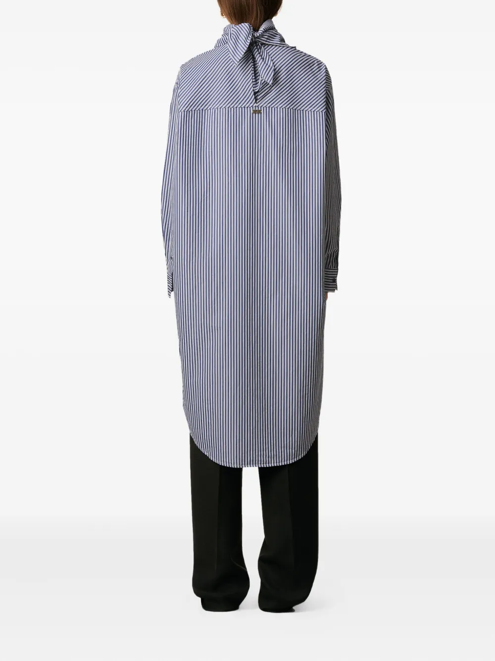 AMI Paris Gestreept shirt met bandanakraag Blauw