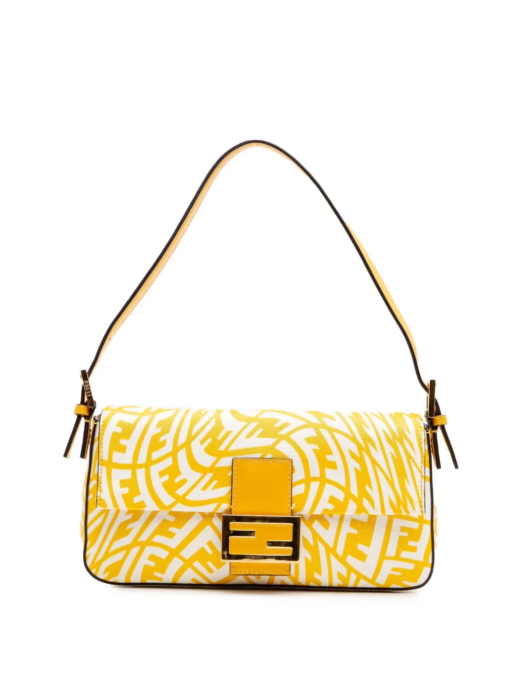 Fendi Pre-Owned 2000-2010 Sarah Coleman Zucca Coated Canvas 1997 Vertigo Baguette shoulder bag | Yellow | Image 1