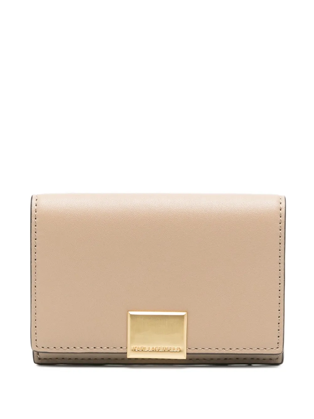Karl Lagerfeld K Forever leather gold-tone clasp wallet Beige