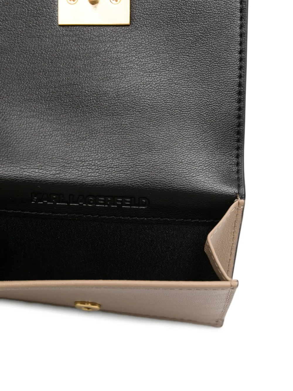 Karl Lagerfeld K Forever leather gold-tone clasp wallet Beige