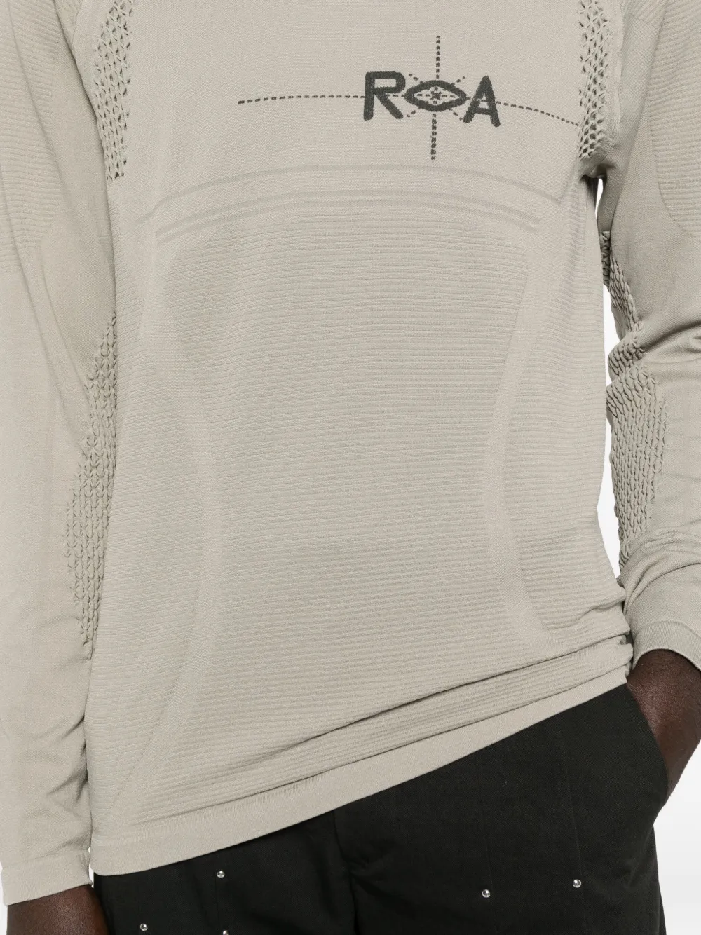 ROA T-shirt met lange mouwen Grijs