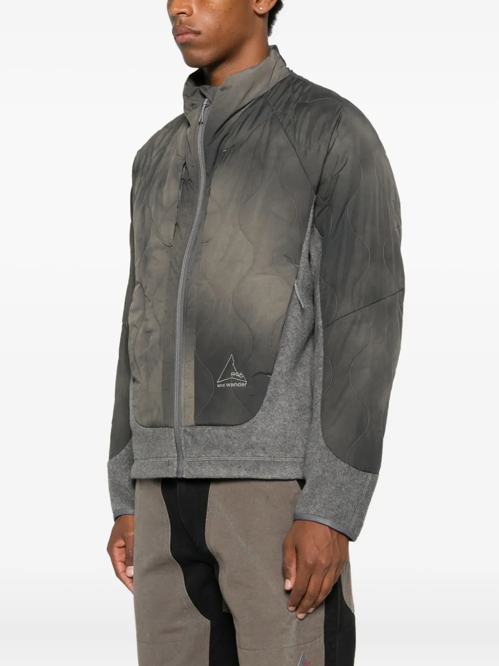 ROA x And Wander gewatteerd fleece jack Grijs