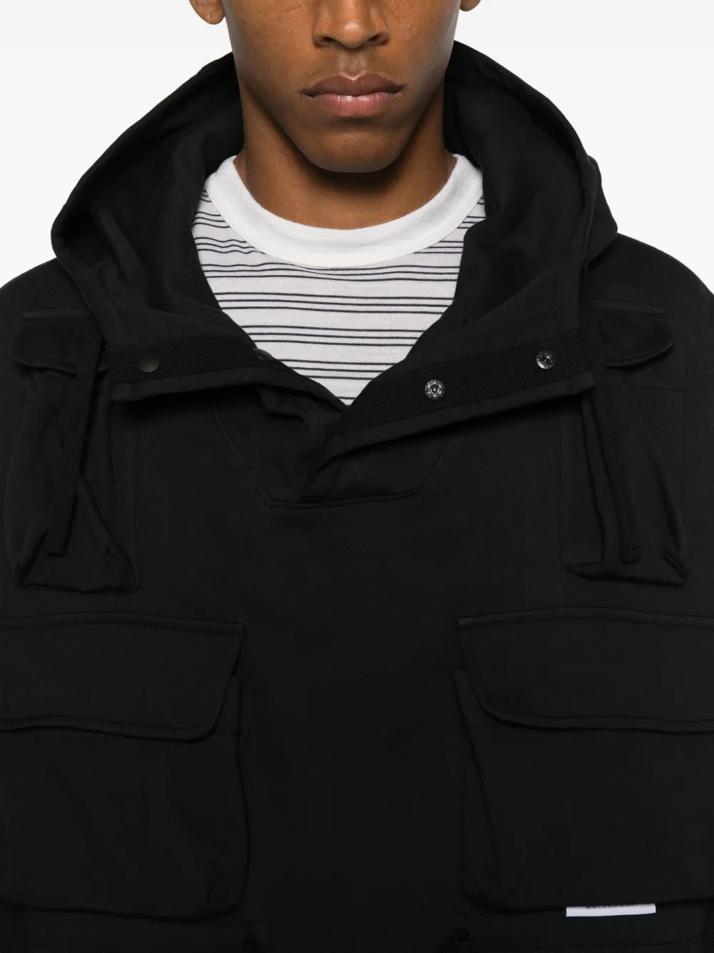 Wtaps Multi-pocket Hoodie In Black