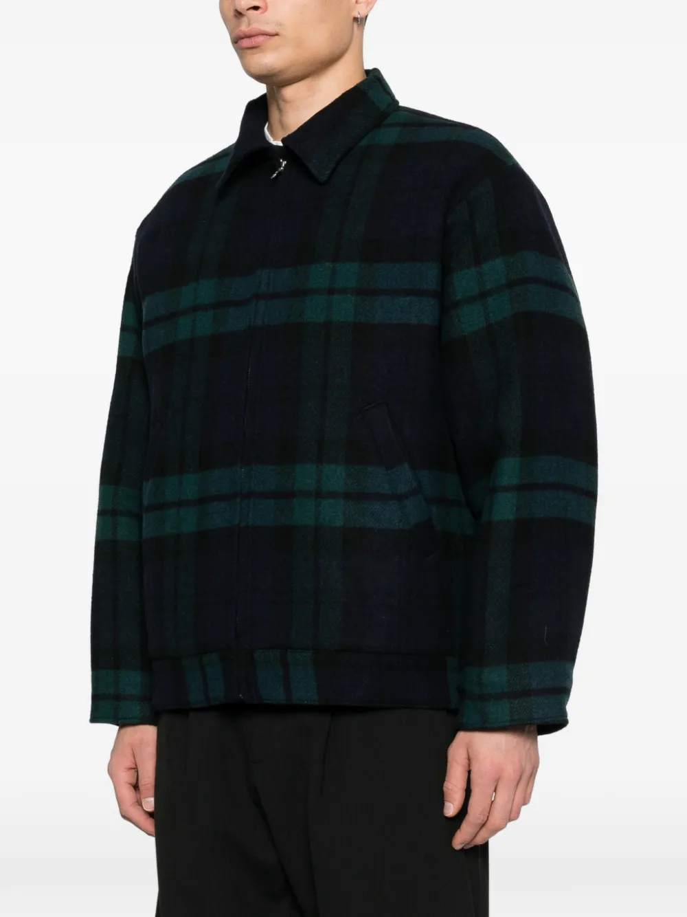  Wtaps Checked Zip-up Shirt Jacket - Blue 