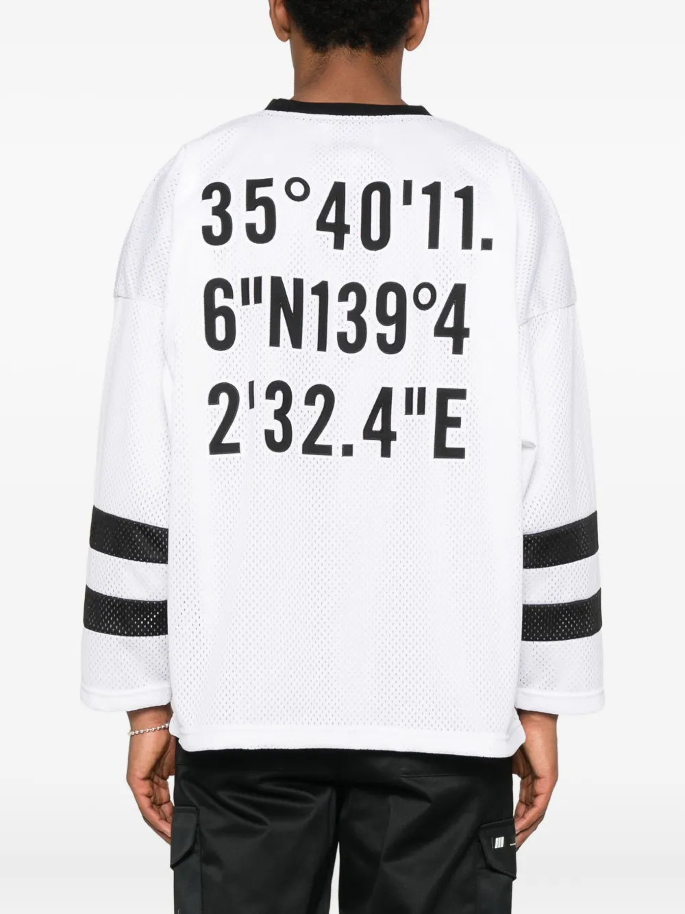 Wtaps Netminder Logo Striped-detail T-shirt In White