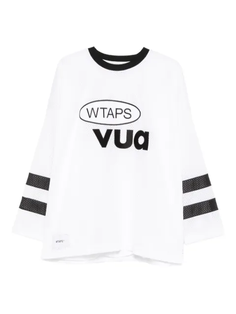 WTAPS Gestreiftes Netminder T-Shirt mit Logo
