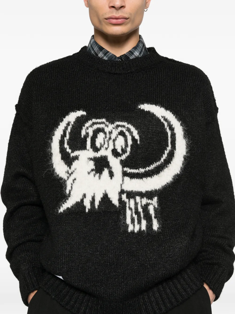 WTAPS Graphic crew-neck Sweater | Black | FARFETCH GE