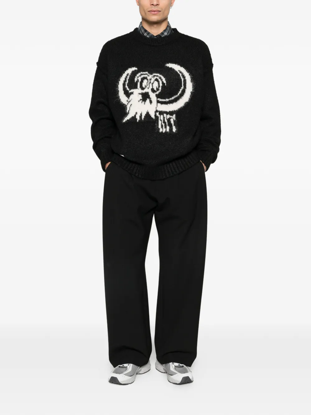 WTAPS graphic crew-neck sweater - Zwart