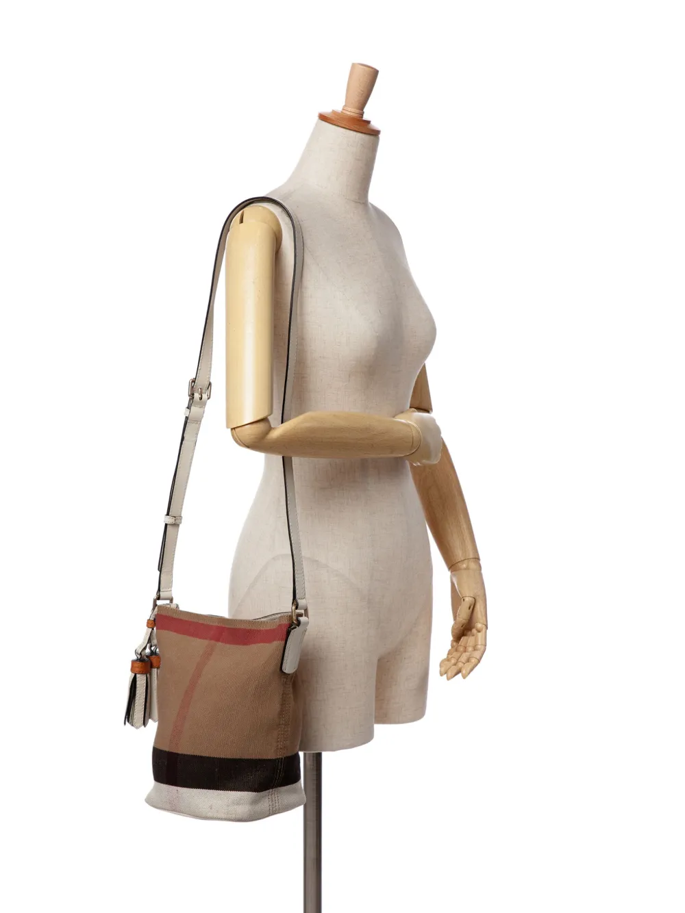 Burberry Pre-Owned 2000-2017 Mini Mega Check Canvas Ashby Tassel bucket bag | Pre-Owned | Image 2