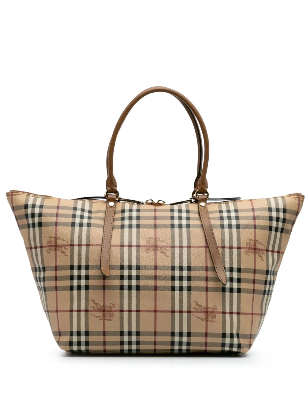 Burberry Pre-Owned 2000-2017 Medium Haymarket Check Coated Canvas tote bag | Brown | Image 1