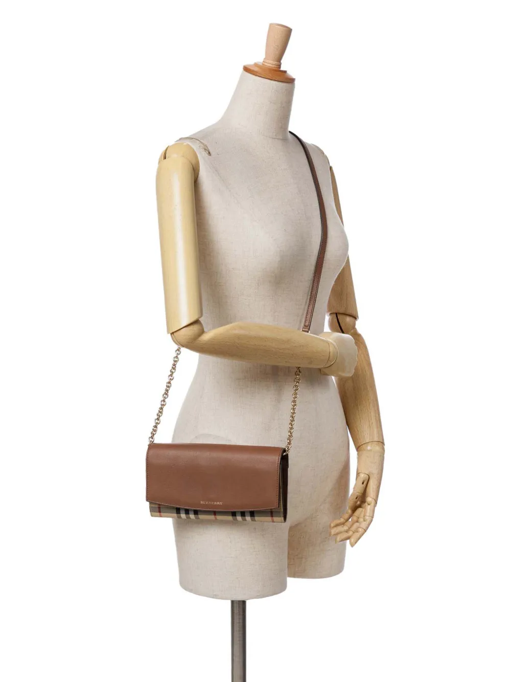 Burberry Pre-Owned 2000-2017 House Check Henley Canvas and Leather Wallet on Chain crossbody bag | Pre-Owned | Image 2