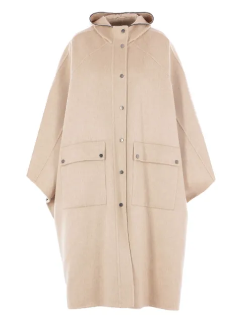 Brunello Cucinelli hooded buttoned cape