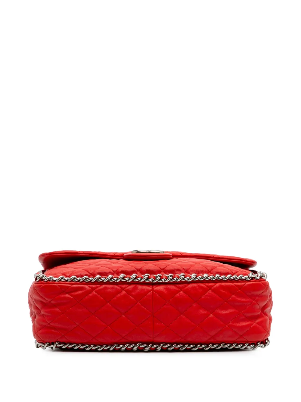 Pre-owned Chanel 2011 Maxi Washed Lambskin Chain Around Flap Shoulder Bag