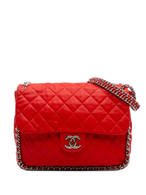 CHANEL Pre-Owned 2011 Maxi Washed Lambskin Chain Around Flap shoulder bag