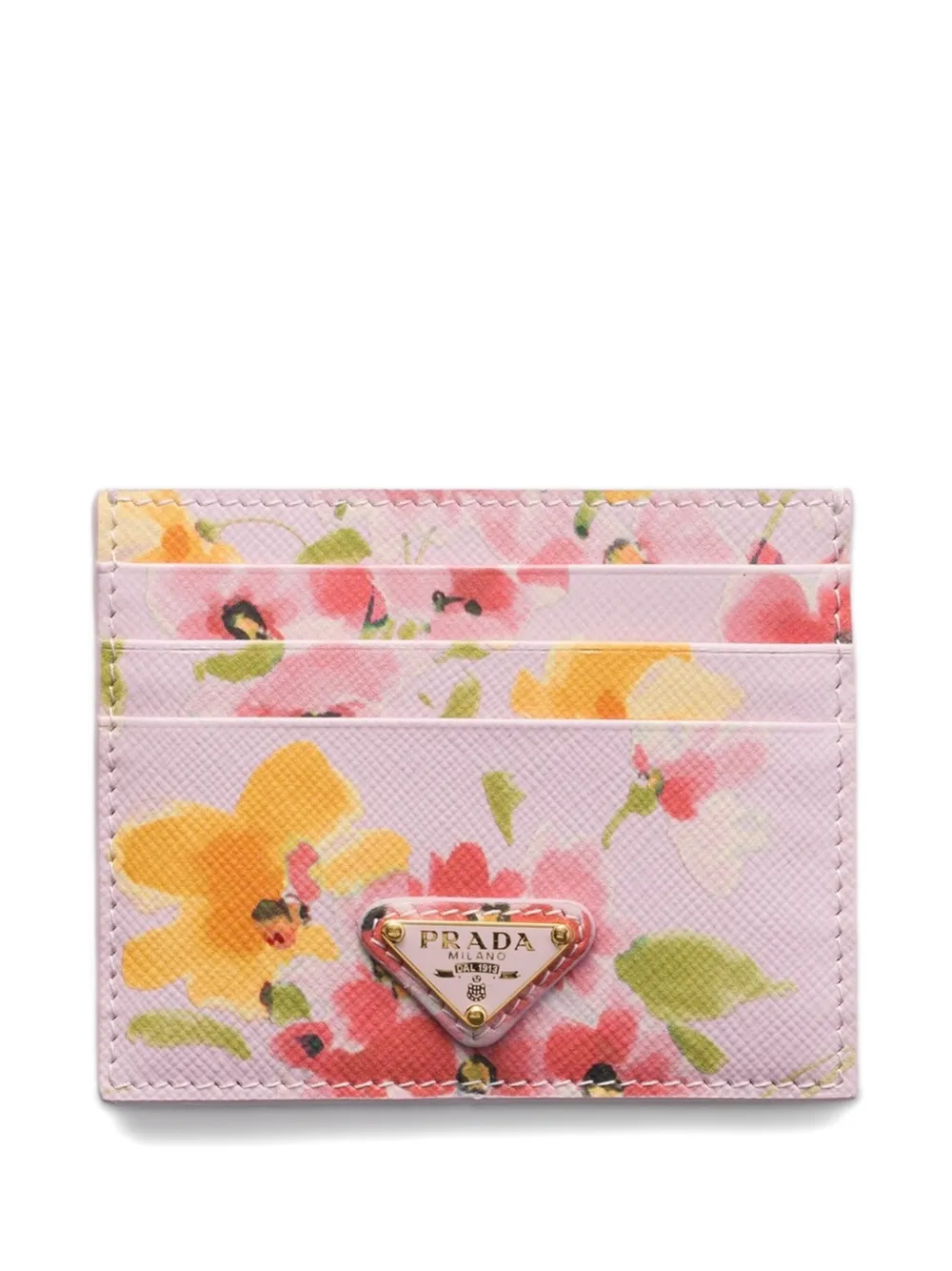 Prada Pasjeshouder met bloemenprint Roze