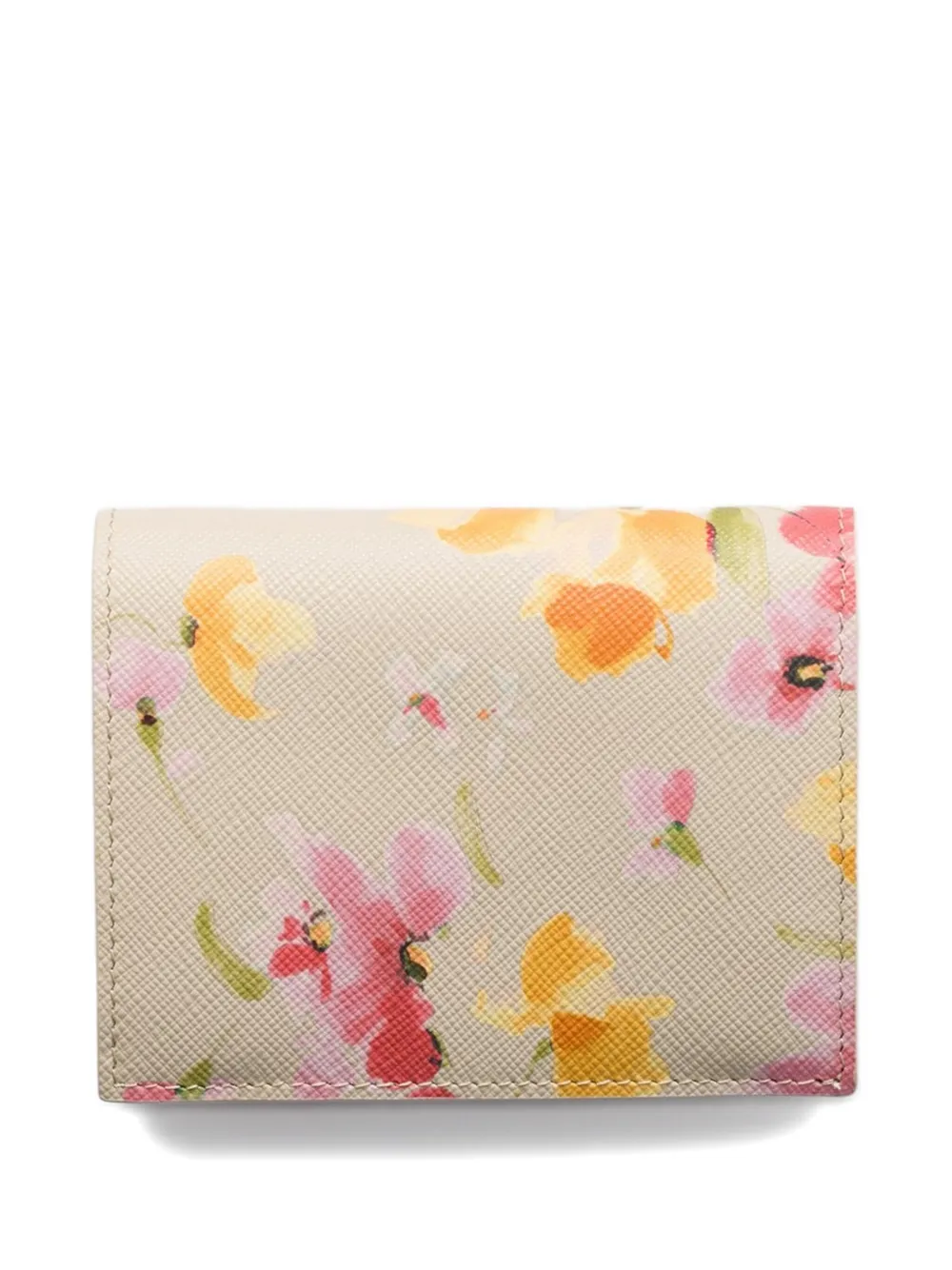 Prada Portemonnee met bloemenprint - Beige