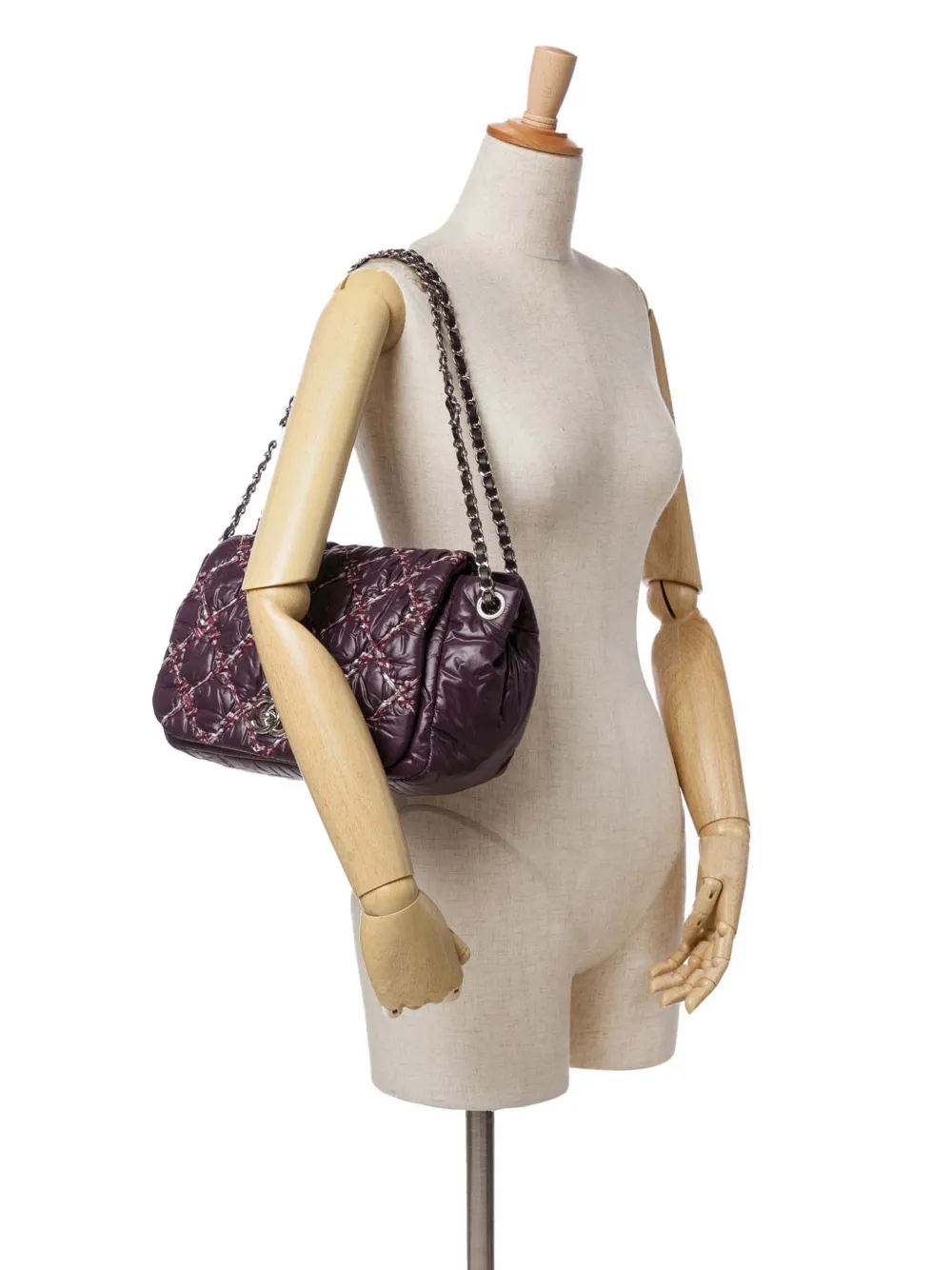 CHANEL Pre-Owned 2010-2011 Paris-Byzance Nylon Tweed On Stitch Bubble Accordion Flap shoulder bag | Pre-Owned | Image 2