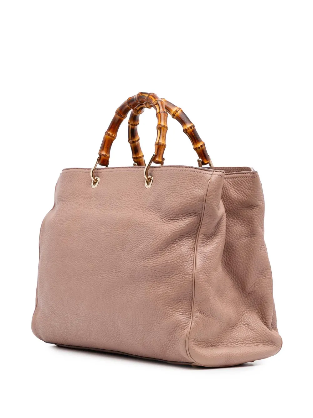 Pre-owned Gucci 2016-2024 Large Calfskin Bamboo Shopper Satchel In Pink