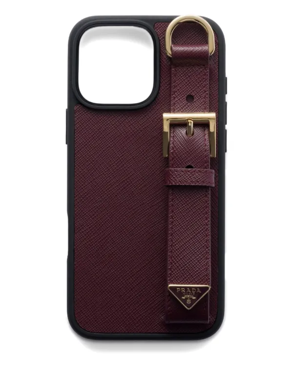 Prada saffiano-leather Phone Case Red FARFETCH GR