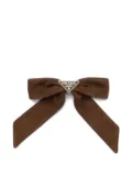 Prada suede bow hair clip - Brown
