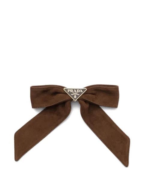 Prada suede bow hair clip