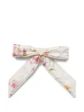 Prada quilted floral-print bow hair clip - White