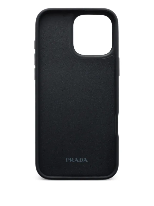PRADA ブラックレザー iPhoneケース 美品】プラダ iPhone14Proケース