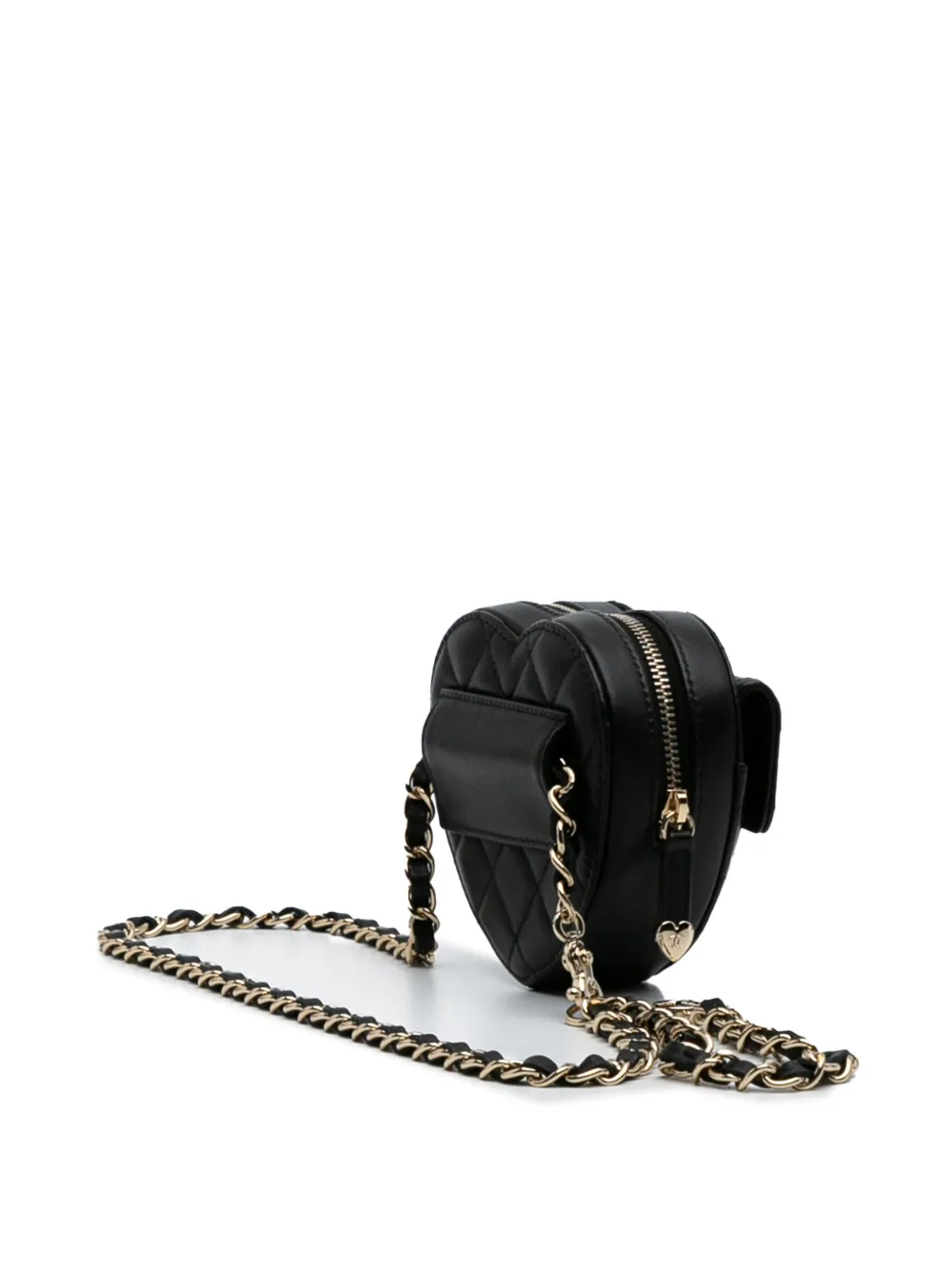 Pre-owned Chanel 2021 Mini Lambskin Cc In Love Heart Belt Bag
