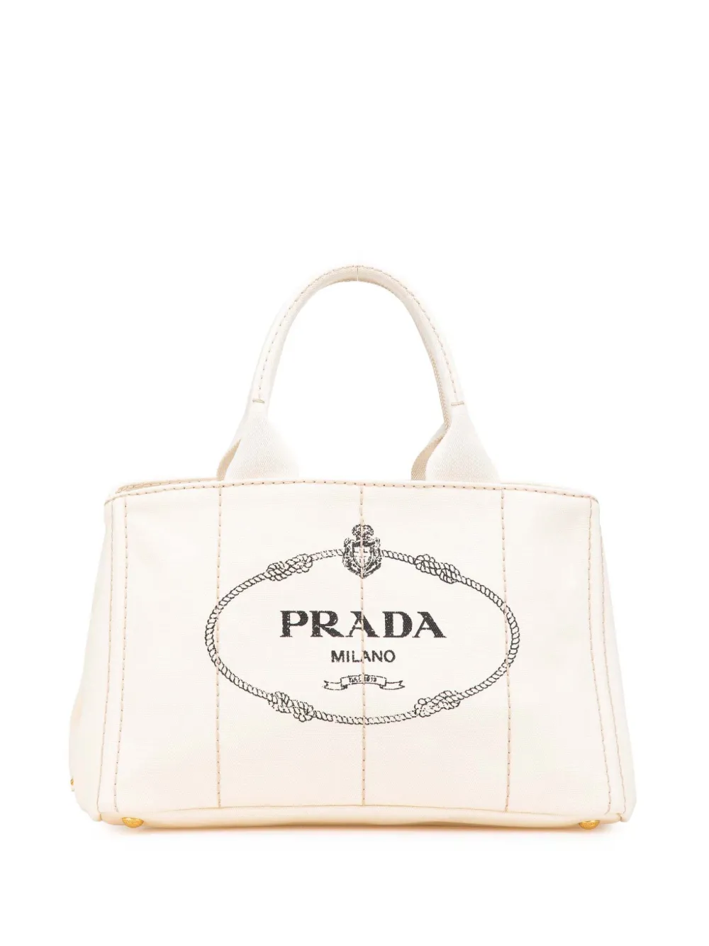 Prada Pre-Owned 2013-2024 Canvas Canapa Logo satchel | White | Image 1