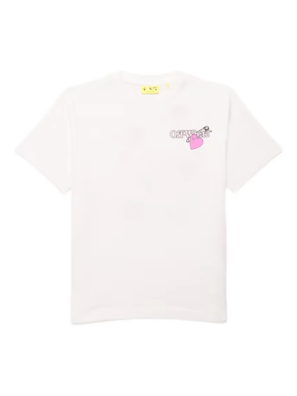 Off-White Kids hearts safety pin T-shirt - Bianco
