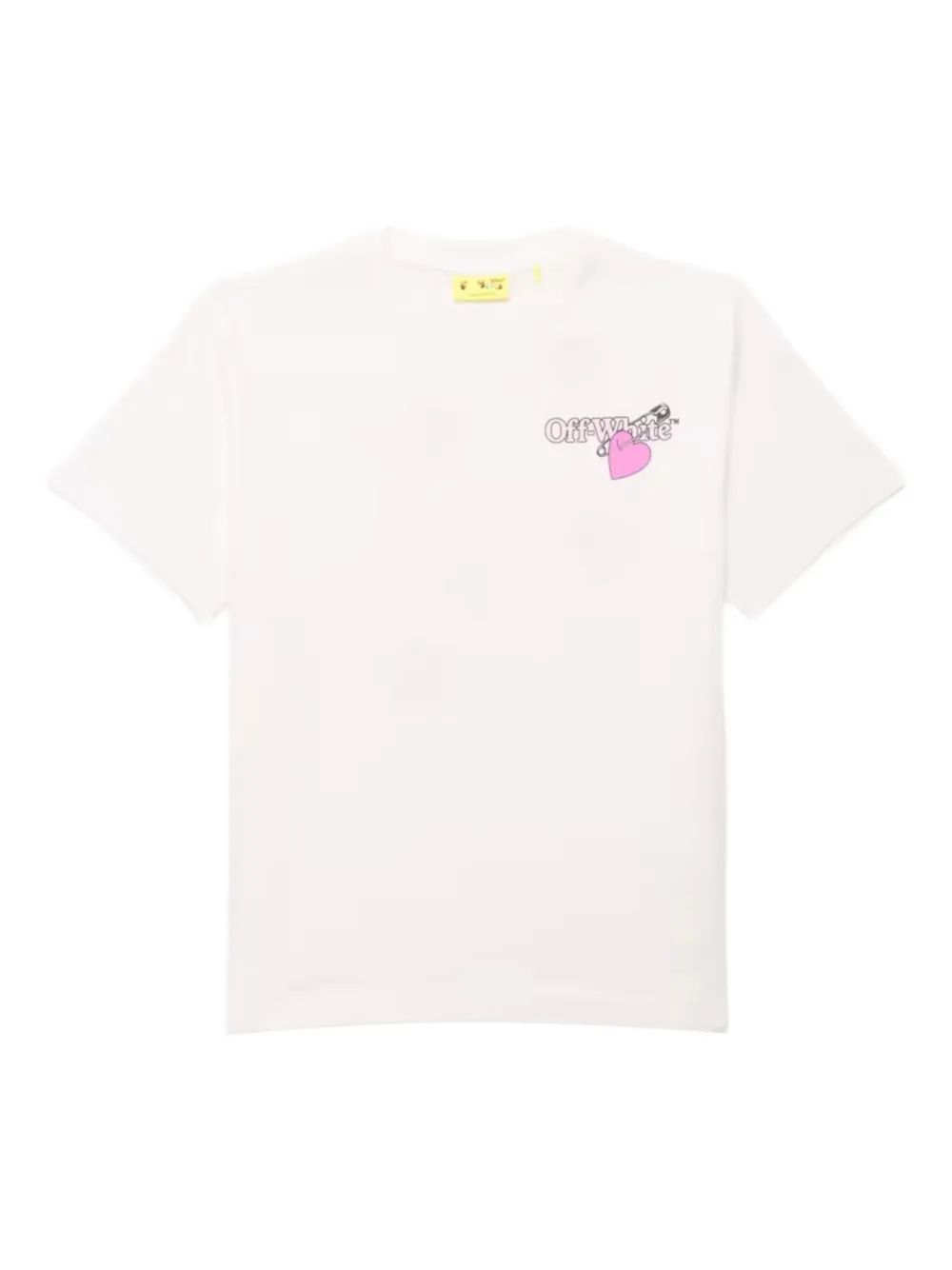 Off-White Kids hearts safety pin T-shirt - Bianco
