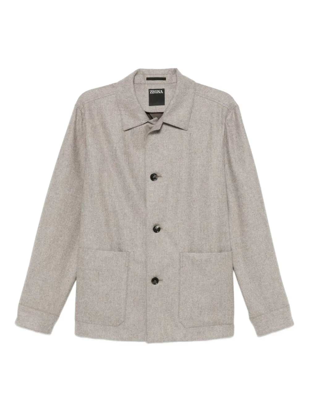 Zegna button-up textured jacket Beige