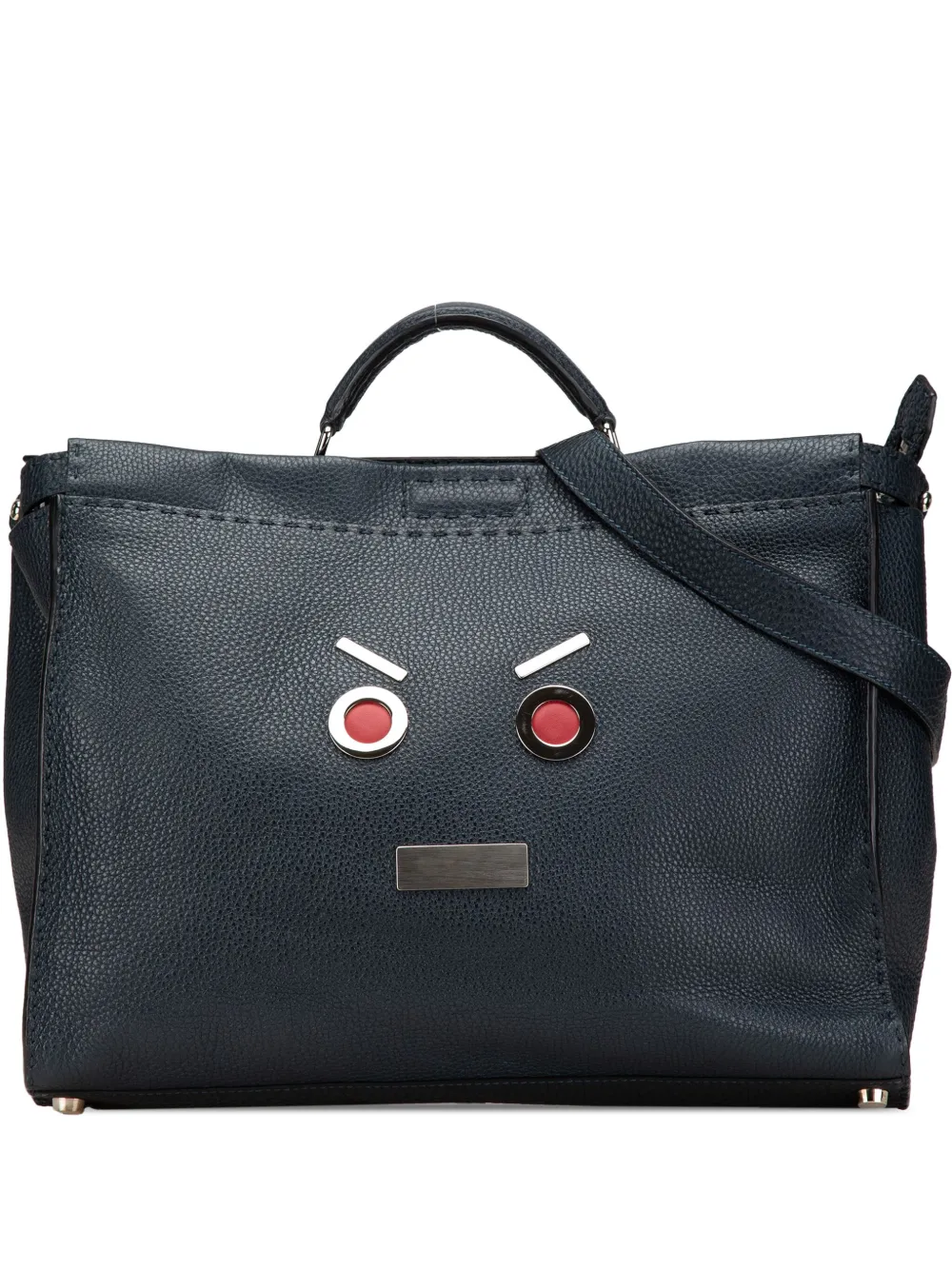 Fendi Pre-Owned 2000-2010 Large Leather Peekaboo Iconic Essential Faces satchel | Blue | Image 1