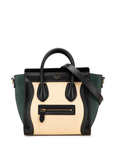 Céline Pre-Owned 2017 Nano Tricolor Nubuck and Calfskin Luggage Tote satchel