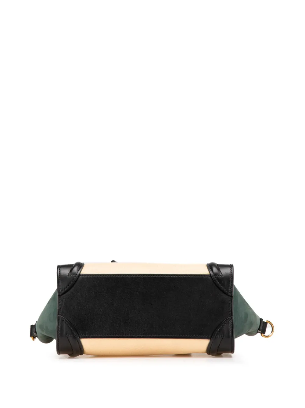 Pre-owned Celine 2017 Nano Tricolor Nubuck And Calfskin Luggage Tote Satchel