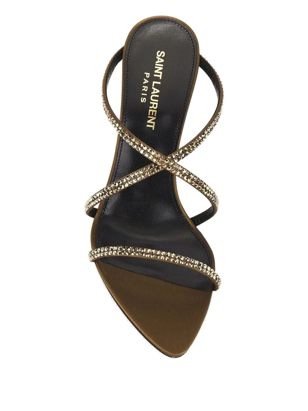 Saint Laurent Sandalen verfraaid met kristallen Bruin