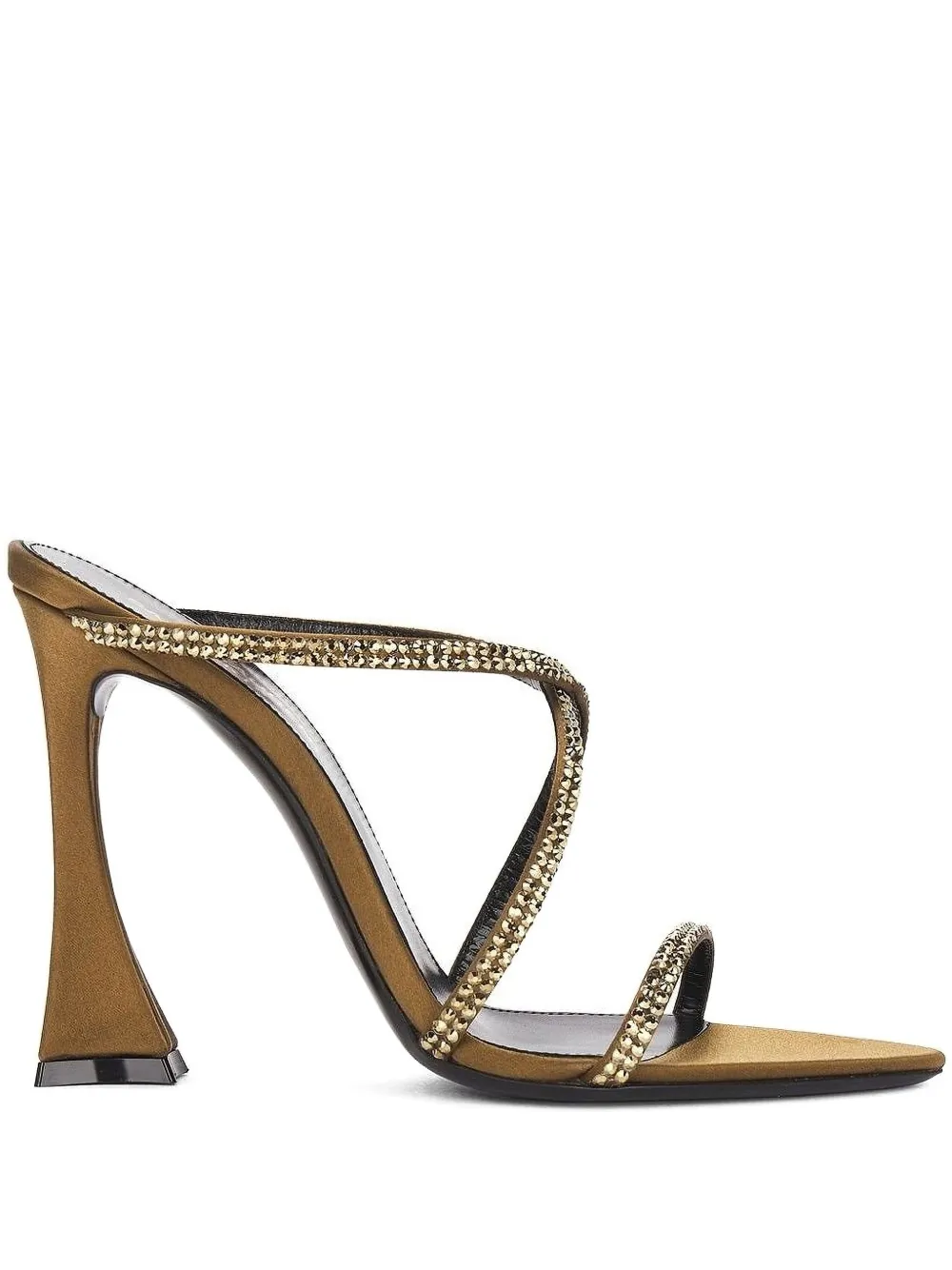 Saint Laurent Sandalen verfraaid met kristallen Bruin