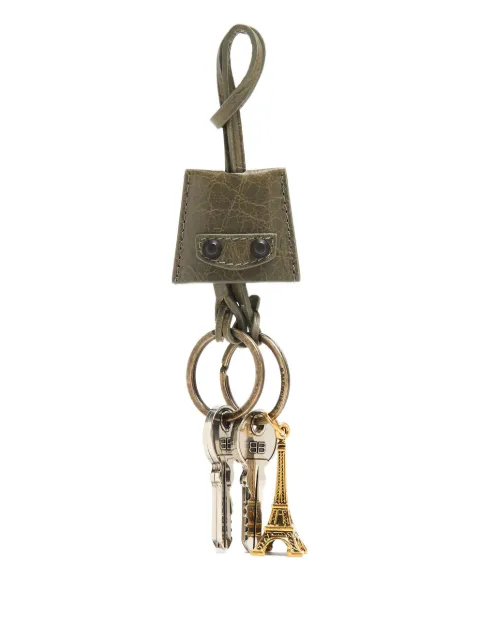 Balenciaga leather Eiffel Tower keyring