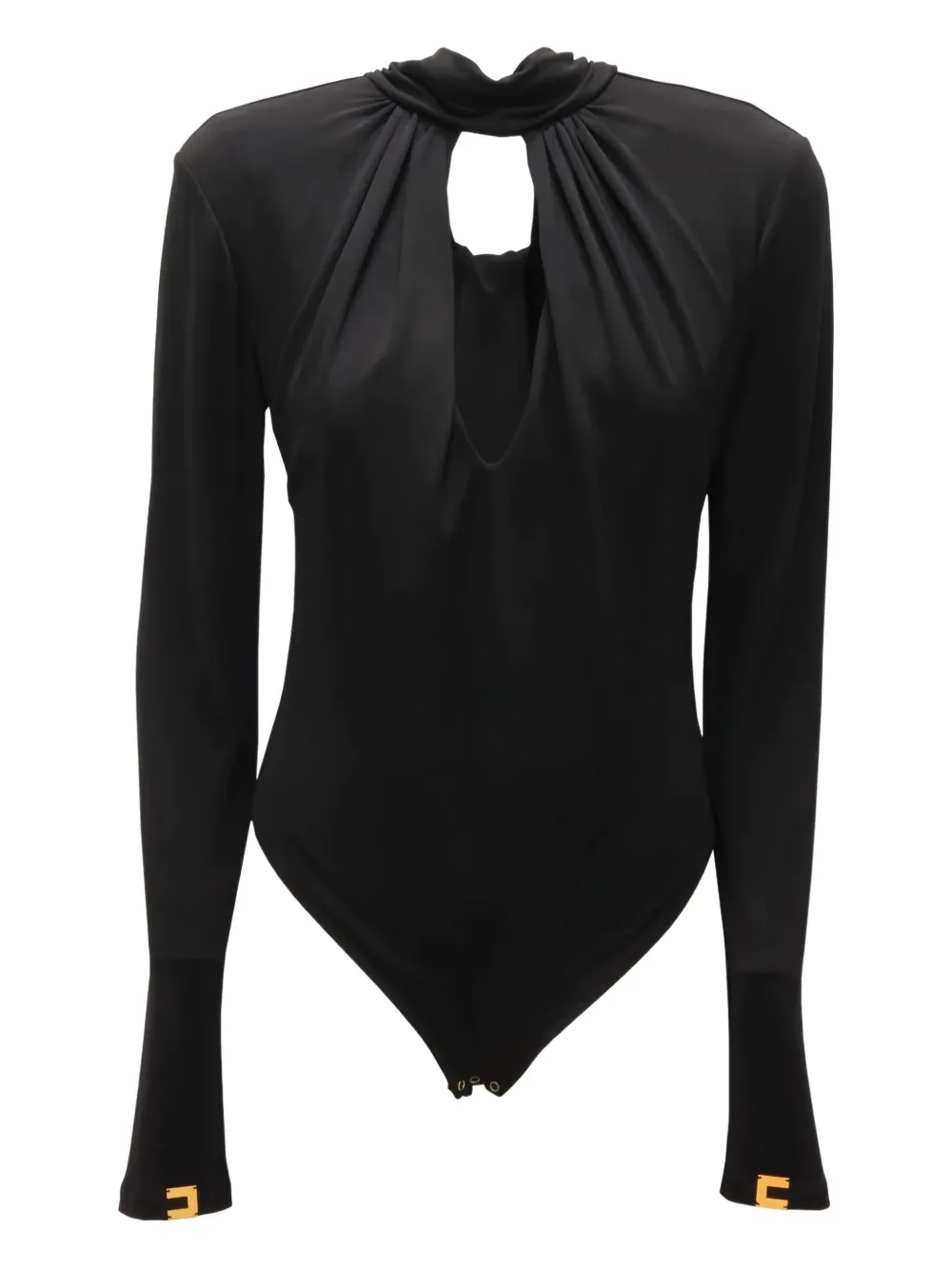 Elisabetta Franchi keyhole-neckline long-sleeve bodysuit | Black | Image 1