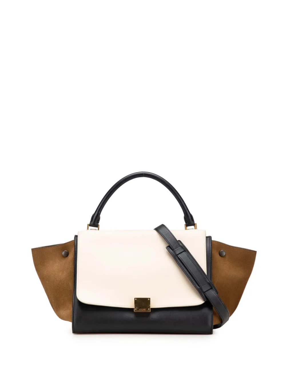 Céline Pre-Owned 2014 Medium Tricolor Calfskin and Suede Trapeze Céline Pre-Owned 2014 Medium Tricolor Calfskin and Suede Trapeze
