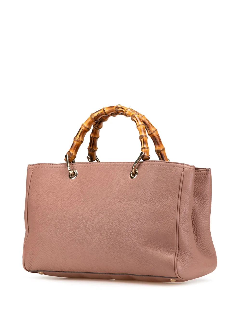 Pre-owned Gucci 2000-2015 Medium Calfskin Bamboo Shopper Satchel In Pink