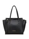Ferragamo Pre-Owned 2010-2024 Medium Hammered Calfskin Amy Double Handle tote bag - Black
