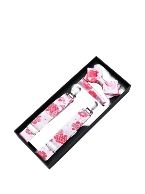 Moustache floral-jacquard accessory set